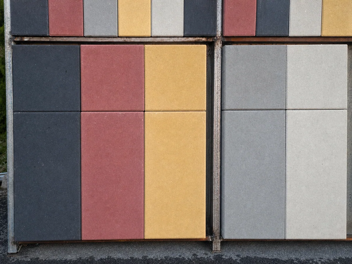 Colored combined paving bricks